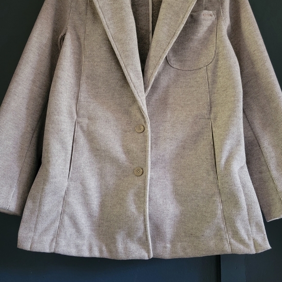 NWOT PILCRO Anthropologie Oversized Academia Blazer Jacket Stripe Beige Small - Picture 8 of 15